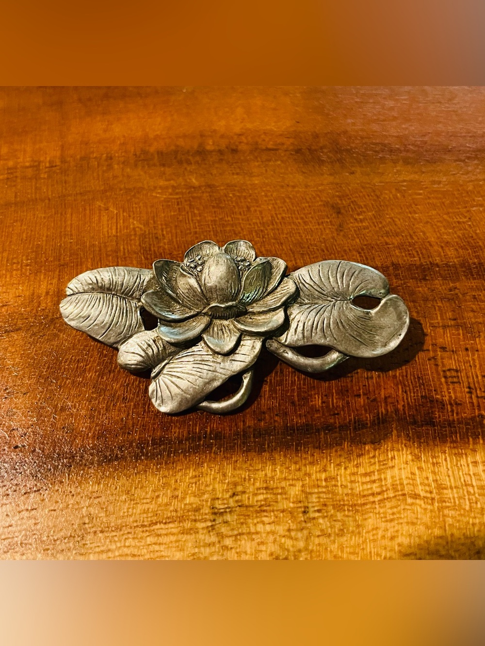 Vintage Lily Pad Pin By Seagull Pewter